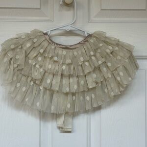 Joyfolie Cream Polka Dot Tulle Cape